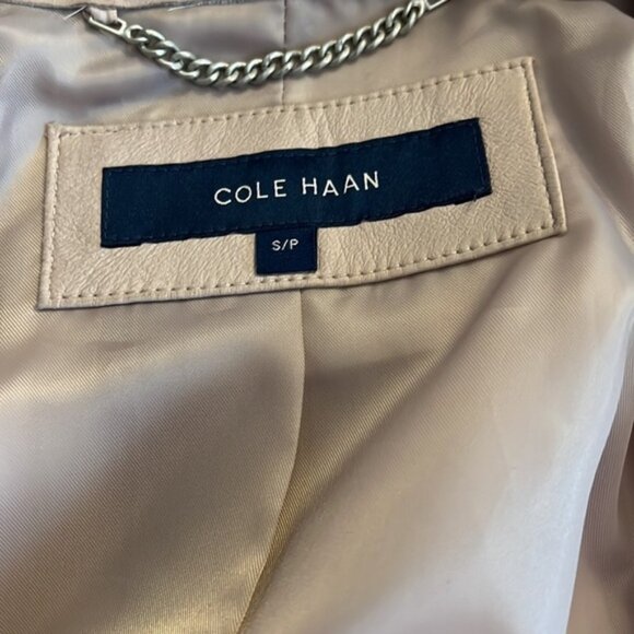 Cole Haan Moto Leather Cement Jacket Size Small - Picture 11 of 13